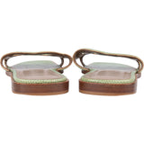 Hermès Green Lizard Leather Omaha Aloha Sandals (37)