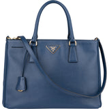 Prada Blue Saffiano Leather Galleria Handbag