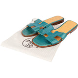 Hermès Bleu Lizard Leather Oran Sandals (36)
