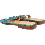 Hermès Bleu Lizard Leather Oran Sandals (36)