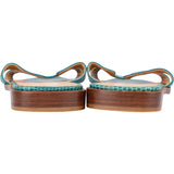Hermès Bleu Lizard Leather Oran Sandals (36)