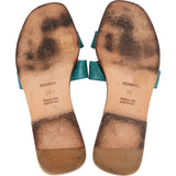 Hermès Bleu Lizard Leather Oran Sandals (36)