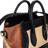 Celine Tricolor Leather Luggage Handbag