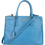 Prada Blue Saffiano Leather Galleria Handbag