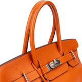 Hermès Orange Clemence Leather Birkin 42 JPG Shoulder Bag