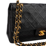 Chanel Quilted Lambskin 24K Gold Medium Double Flap Crossbody Bag