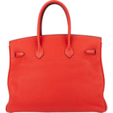 Hermès Rouge Togo Leather Birkin 35 Handbag