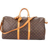 Louis Vuitton Canvas Monogram Keepall 55 Bandouliere