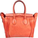 Celine Orange Leather Luggage Handbag