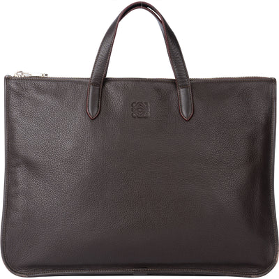 Loewe Brown Leather Business Bag - vintageandkickz