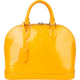 Louis Vuitton Yellow Vernis Monogram Alma PM Handbag