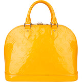 Louis Vuitton Yellow Vernis Monogram Alma PM Handbag