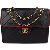 Chanel Quilted Lambskin 24K Gold Single Flap Crossbody Bag