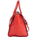 Prada Red Leather Two Way Twin Zip Handbag