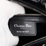 Christian Dior Black Leather Camelia Lady Dior Handbag