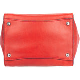 Prada Red Leather Two Way Twin Zip Handbag