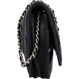 Chanel Quilted Lambskin Palladium Wallet On Chain Crossbody Bag