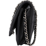 Chanel Quilted Lambskin Palladium Wallet On Chain Crossbody Bag