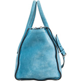 Prada Bleu Suede Vitello Handbag