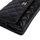 Chanel Quilted Lambskin Palladium Wallet On Chain Crossbody Bag