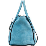Prada Bleu Suede Vitello Handbag