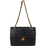 Chanel Quilted Lambskin 24K Gold Single Flap Crossbody Bag