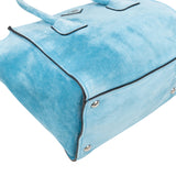 Prada Bleu Suede Vitello Handbag