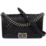 Chanel Quilted Calfskin Antique Boy Single Flap Crossbody Bag