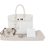 Hermès All White Clemence Leather Birkin 30 Handbag