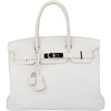 Hermès All White Clemence Leather Birkin 30 Handbag