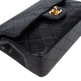 Chanel Quilted Lambskin 24K Gold Small Double Flap Crossbody Bag