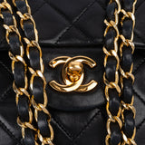 Chanel Quilted Lambskin 24K Gold Small Double Flap Crossbody Bag