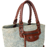Balenciaga Raffia Panier City Handbag