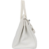 Hermès All White Clemence Leather Birkin 30 Handbag