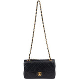 Chanel Quilted Lambskin 24K Gold Small Double Flap Crossbody Bag