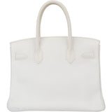 Hermès All White Clemence Leather Birkin 30 Handbag