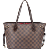 Louis Vuitton Damier Ebene Monogram Neverfull PM Handbag