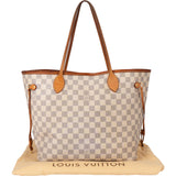 Louis Vuitton Damier Azur Monogram Neverfull MM Shopper Handbag - vintageandkickz
