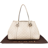Gucci White Leather Twin GG Handbag
