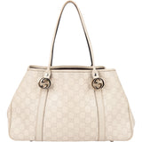 Gucci White Leather Twin GG Handbag