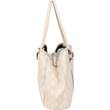 Gucci White Leather Twin GG Handbag