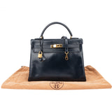Hermès Bleu Boxcalf Kelly 32 Handbag