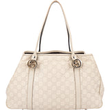Gucci White Leather Twin GG Handbag