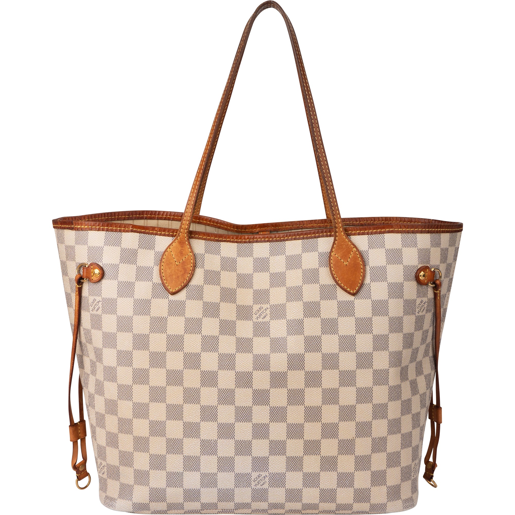 Louis Vuitton Damier Azur Monogram Neverfull MM Shopper Handbag - vintageandkickz