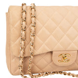 Chanel Quilted Lambskin Jumbo Single Flap Crossbody Bag