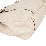 Gucci White Leather Twin GG Handbag