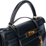 Hermès Bleu Boxcalf Kelly 32 Handbag