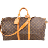 Louis Vuitton Canvas Monogram Keepall 55 Bandouliere