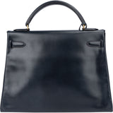 Hermès Bleu Boxcalf Kelly 32 Handbag