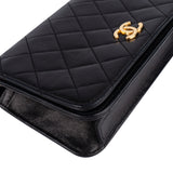 Chanel Quilted Lambskin 24K Gold Single Flap Shoulder Bag
